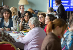 Learners sat round tables 